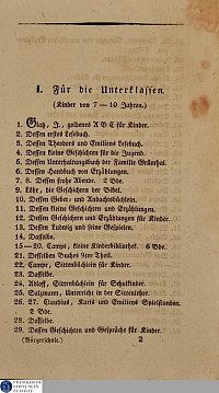 Abbildung 1: Beispielseite des Bcherverzeichnisses (1833): Die Kinderbibliothek der Brgerschule im Waisenhaus zu Halle. Erstes Bcherverzeichni mit einem Vorworte. Halle: Buchdruckerei des Wiasenhauses. http://digital.francke-halle.de/fshv/content/titleinfo/181218 