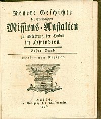 Titelblatt von 1776, Bibliothek der Franckeschen Stiftungen zu Halle