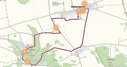 Wanderkarte mit Lage der H�rstationen